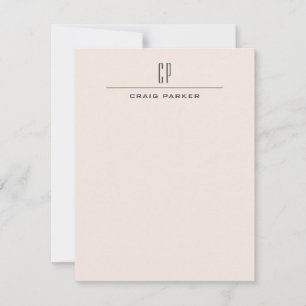 Carte De Correspondance Monogramme Moderne Professionnel Couleur Pastel Si