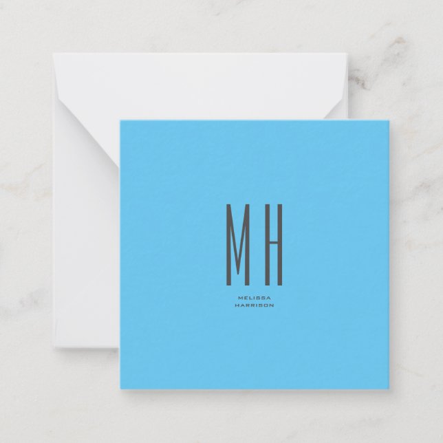 Carte De Correspondance Monogramme moderne Professionnel Plat Ciel Simple  (Devant)