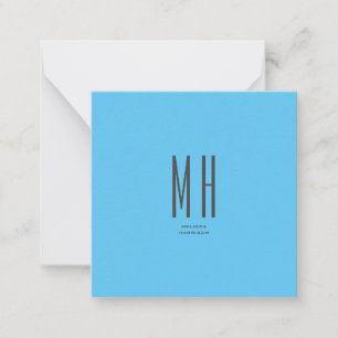 Carte De Correspondance Monogramme moderne Professionnel Plat Ciel Simple 