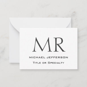 Carte De Correspondance Monogramme moderne tendance minimaliste sobre