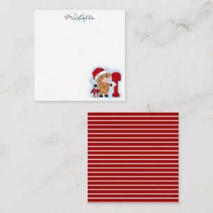 Carte De Correspondance Monogramme Noël Joyeux Vache Personnalisée