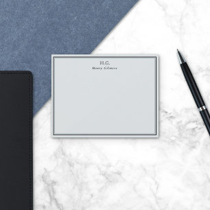 Carte De Correspondance Monogramme noir gris pâle