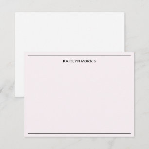 Carte De Correspondance Monogramme noir moderne Décontracté Ultra rose