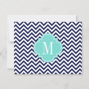 Carte De Correspondance Monogramme personnalisé par zigzag de Chevron de
