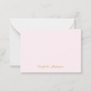 Carte De Correspondance Monogramme rose rose or moderne minimaliste