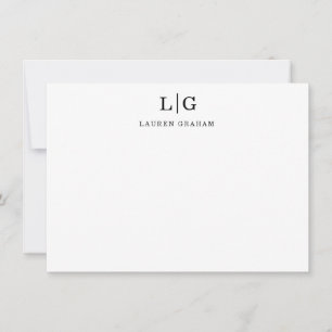 Carte De Correspondance Monogramme simple et élégant initial