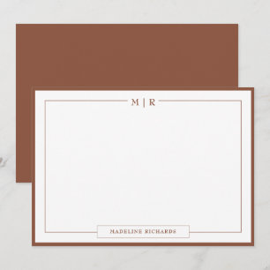 Carte De Correspondance Monogramme Stationfrontalière Brown