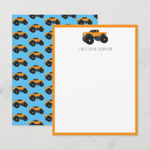 Carte De Correspondance Monster Véhicule Camion sur mesure Enfants