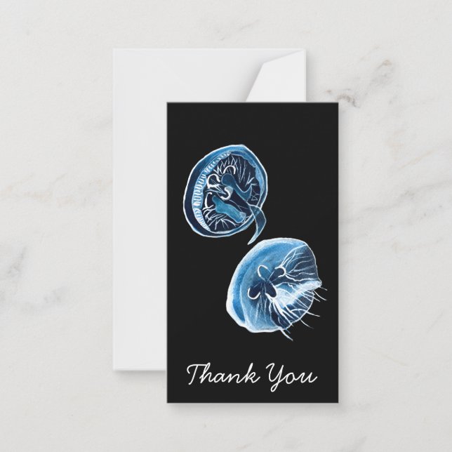 Carte De Correspondance MoonJellyfish aquarelle art (Devant)