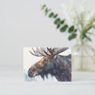Carte De Correspondance Moose d'hiver