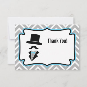 Carte De Correspondance Mot de remerciement du petit homme à la moustache