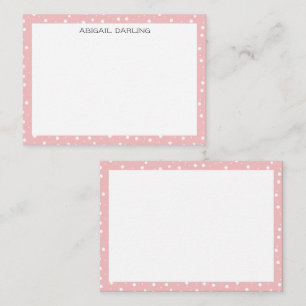 Carte De Correspondance Motif à pois rose vintage