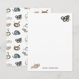 Carte De Correspondance Motif animal reptile de serpents colorés