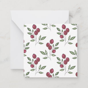 Carte De Correspondance Motif des Berries rouges de Bourgogne
