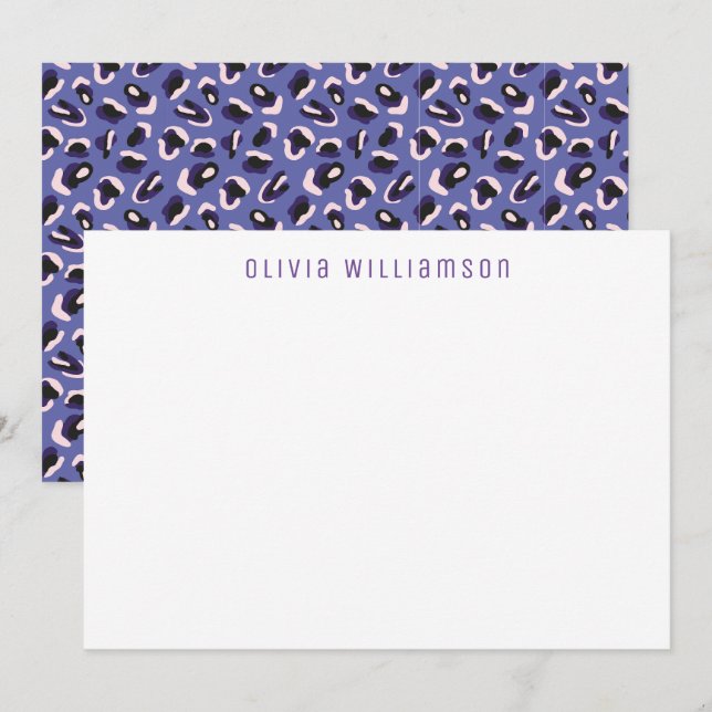 Carte De Correspondance Motif Poster de animal violet (Devant / Derrière)