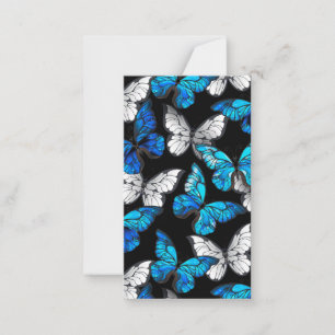 Carte De Correspondance Motif sans couture sombre avec Morpho papillons bl