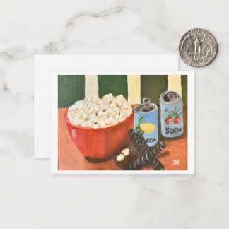 Carte De Correspondance Movie Night Snacks