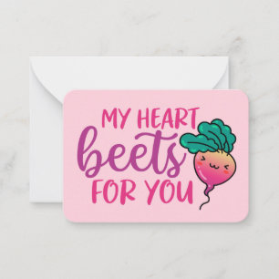 Carte De Correspondance My Heart Beets Funny Pun mignon Saint Valentin