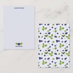 Carte De Correspondance Myrtilles Aquarelle Fleurs de Myrtille Feuillage