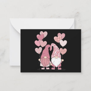 Carte De Correspondance Nains de la Saint-Valentin à carreaux buffles rose