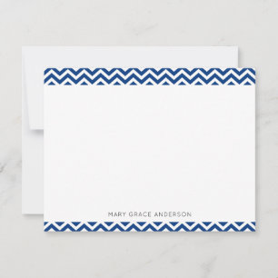 Carte De Correspondance Navy Blue Chevron Moderne Élégant tendance élégant