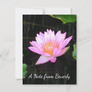 Carte De Correspondance Nénuphar rose Lotus