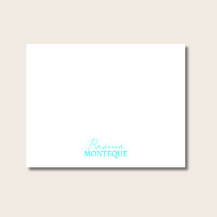 Carte De Correspondance Neon Bleu Professionnel Moderne Nom Personnalisé É