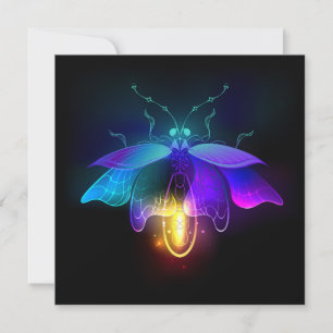Carte De Correspondance Neon Firefly sur noir