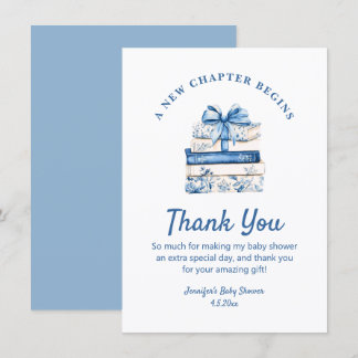 Carte De Correspondance new chapter begins, blue bow books thank you
