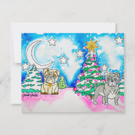 Carte De Correspondance Noël avec un pug
