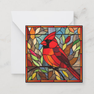 Carte De Correspondance Noël cardinal en verre tendu