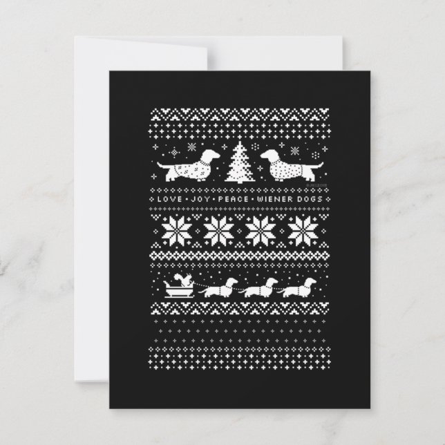 Carte De Correspondance Noël des Dachshunds (Devant)