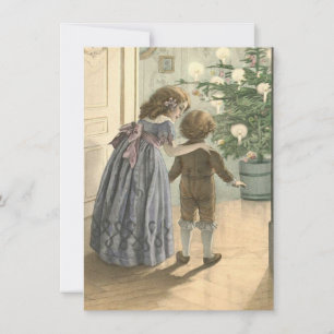 Carte De Correspondance Noël victorien adorable de cru d'enfants