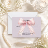 Nœud rose réponse lavande poussiéreuse RSVP