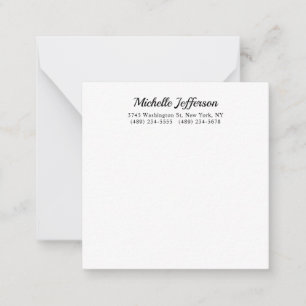 Carte De Correspondance Noir & blanc minimaliste Plain moderne