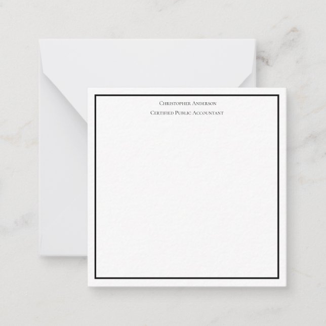 Carte De Correspondance Noir Blanc Professionnel Entreprise Personnalisée (Devant)