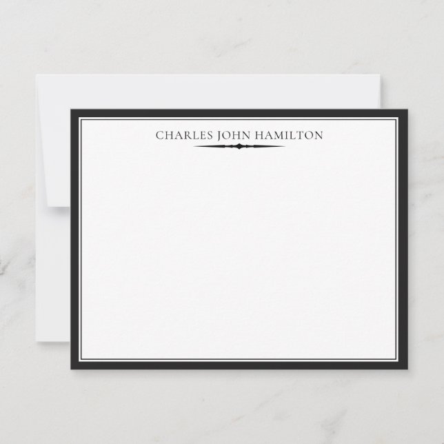 Carte De Correspondance Noir classique Élégant Professionnel Simple Vintag (Devant)
