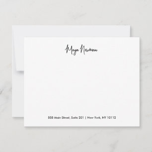 CARTE DE CORRESPONDANCE NOIR CLASSIQUE SIGNATURE CHIC NOM DU MONOGRAM