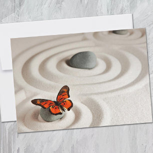 Carte De Correspondance Nom Cadre Papillon Monarque Orange Jardin Zen