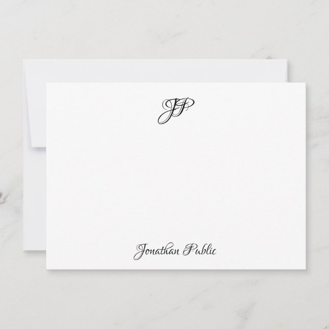 Carte De Correspondance Nom calqué personnalisé Monogramme élégant (Devant)