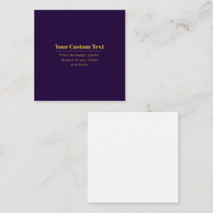 Carte De Correspondance Nom commercial ou salutation Dark Purple & Gold