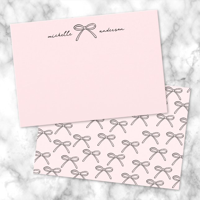 Carte De Correspondance Nom de la boîte personnalisée (Personalized Bow Name Note Card )