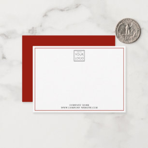 Carte De Correspondance Nom de l'entreprise Logo Rouge Minimaliste