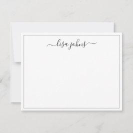 Carte De Correspondance Nom de script élégant professionnel Bordure mince