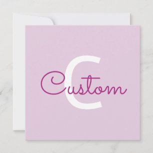 Carte De Correspondance Nom de script & monogramme Magenta & Violet clai