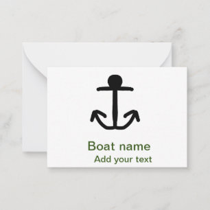 Carte De Correspondance Nom du bateau ancre personnalisée voile été ajoute