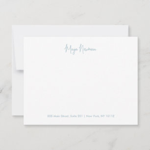 CARTE DE CORRESPONDANCE NOM DU MONOGRAMME DE SIGNATURE BLEU CLAIR
