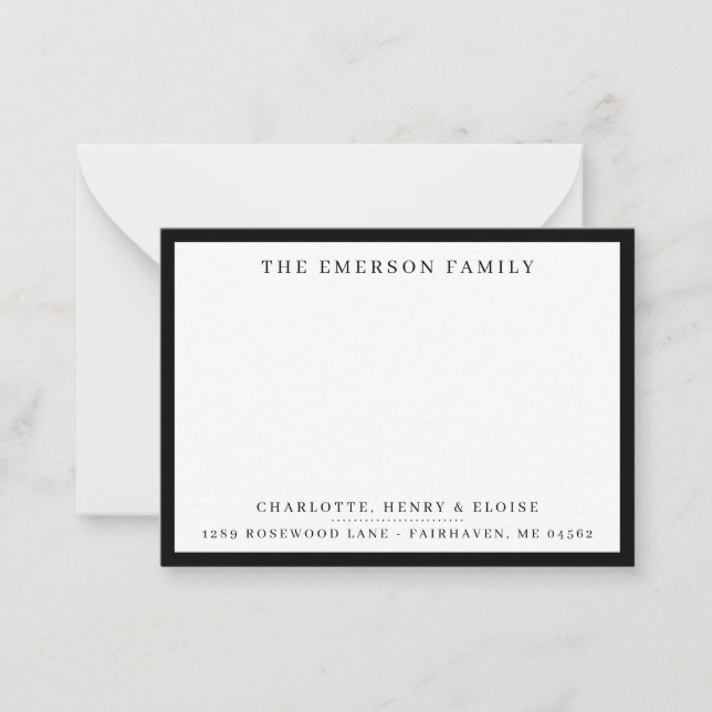 Carte De Correspondance Nom et adresse de famille personnalisés (Devant)