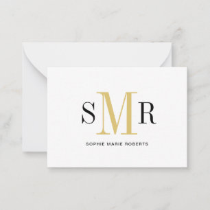 Carte De Correspondance Nom initial monogramme moderne à trois lettres