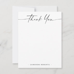 Carte De Correspondance Nom minimal élégant et lettre de remerciement